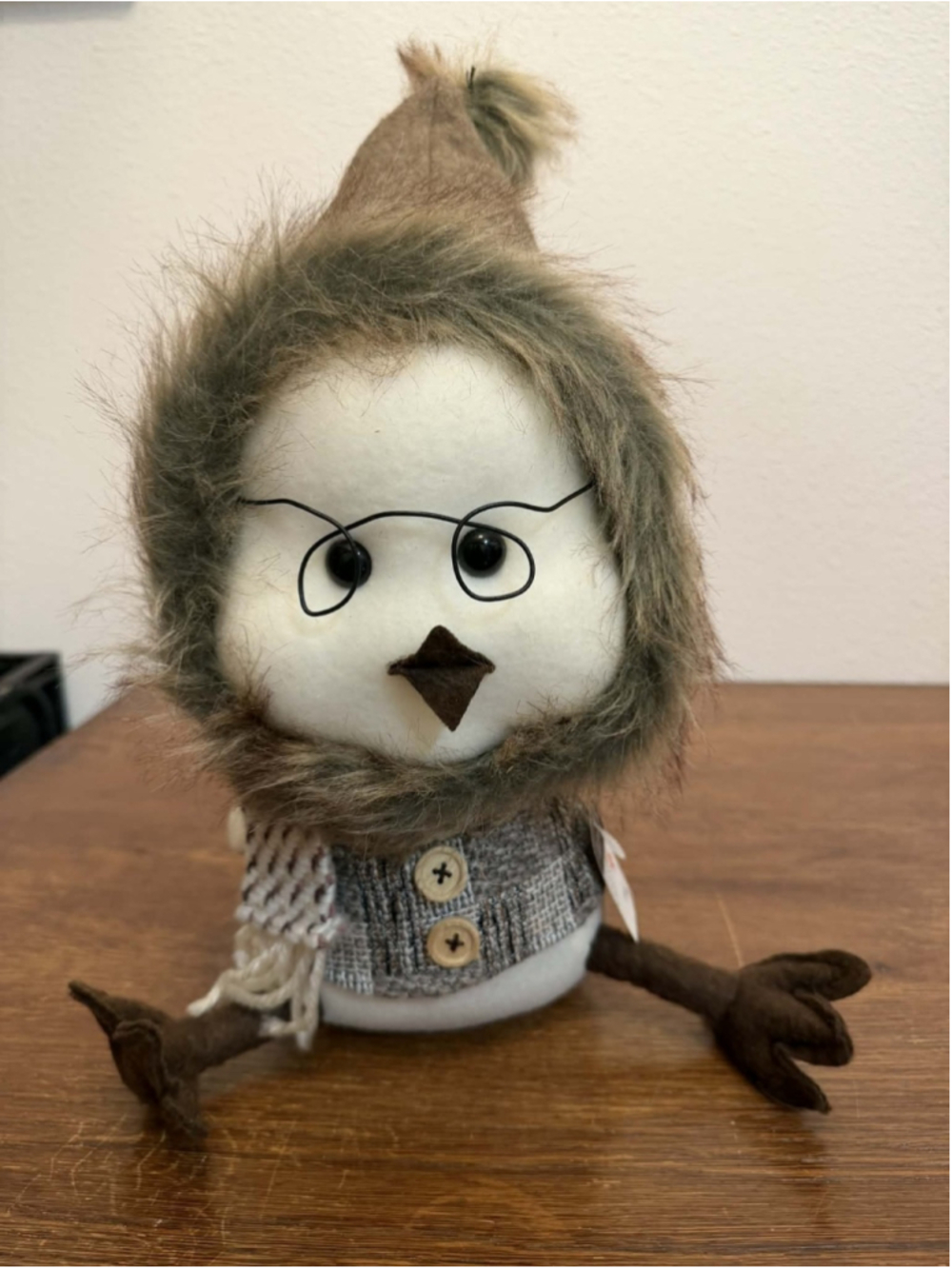 Debi Lilly Snow Bird Collection Plush Winter Bird Décor Hat NWT Rustic Holiday